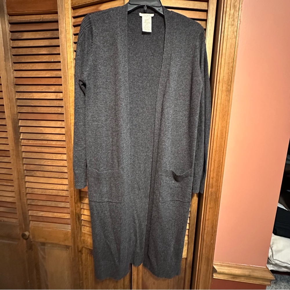 Matty M Charcoal Open Front Cardigan